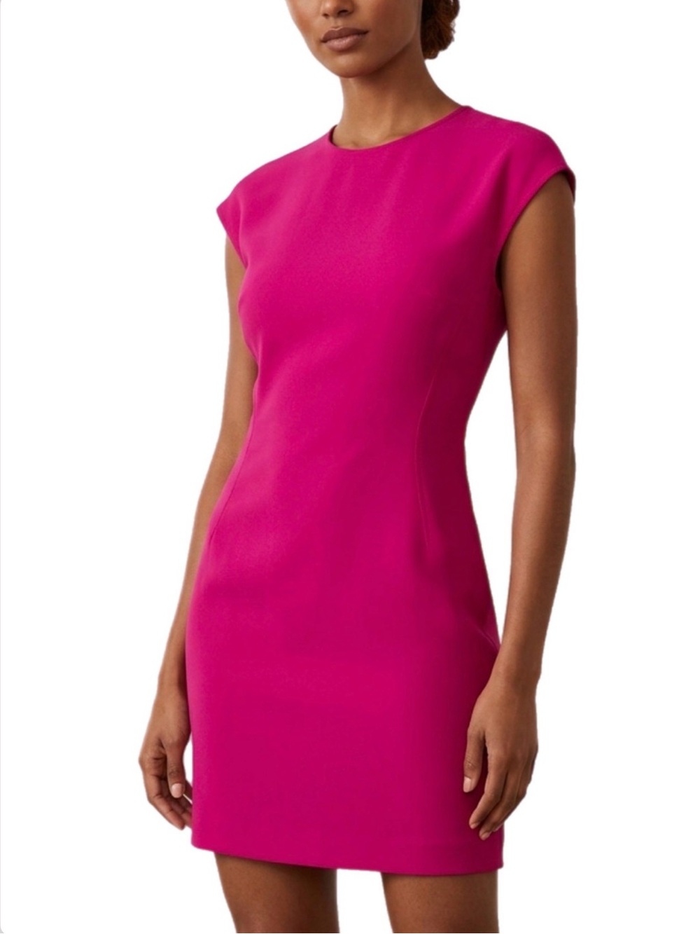 A.L.C. Fluro Pink Mini Sheath Dress Sz 6 Roda StyleCap Sleeve Pencil Dress EUC